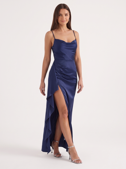 Rhiannon Seidiges Maxi-Slipkleid