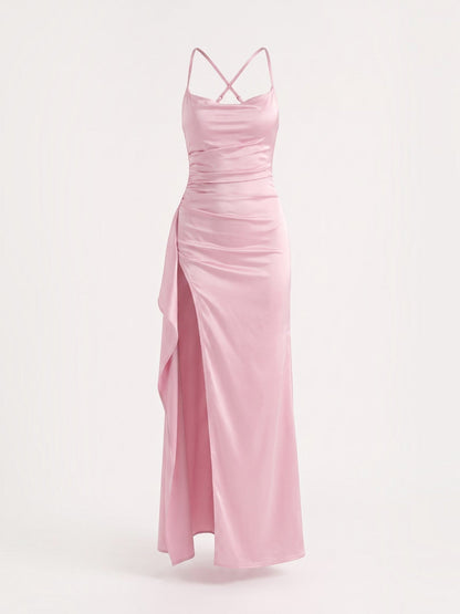 Rhiannon Seidiges Maxi-Slipkleid