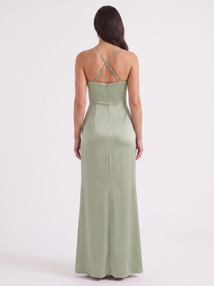 Rhiannon Seidiges Maxi-Slipkleid