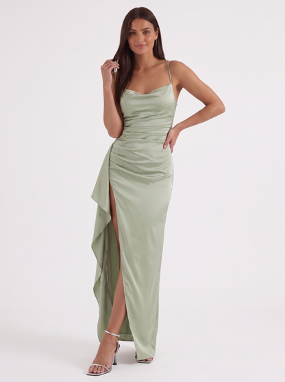 Rhiannon Seidiges Maxi-Slipkleid