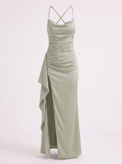 Rhiannon Seidiges Maxi-Slipkleid