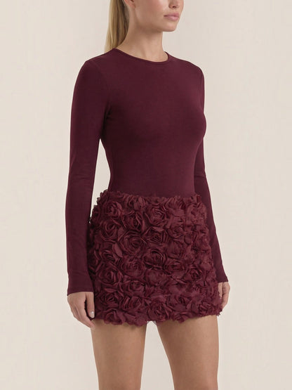 Tonya Mini-Kleid mit Rosentextur