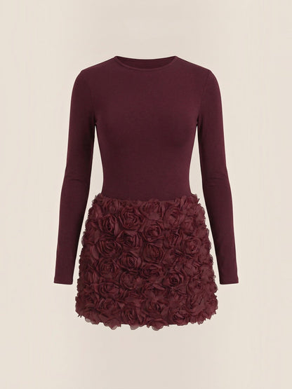 Tonya Mini-Kleid mit Rosentextur